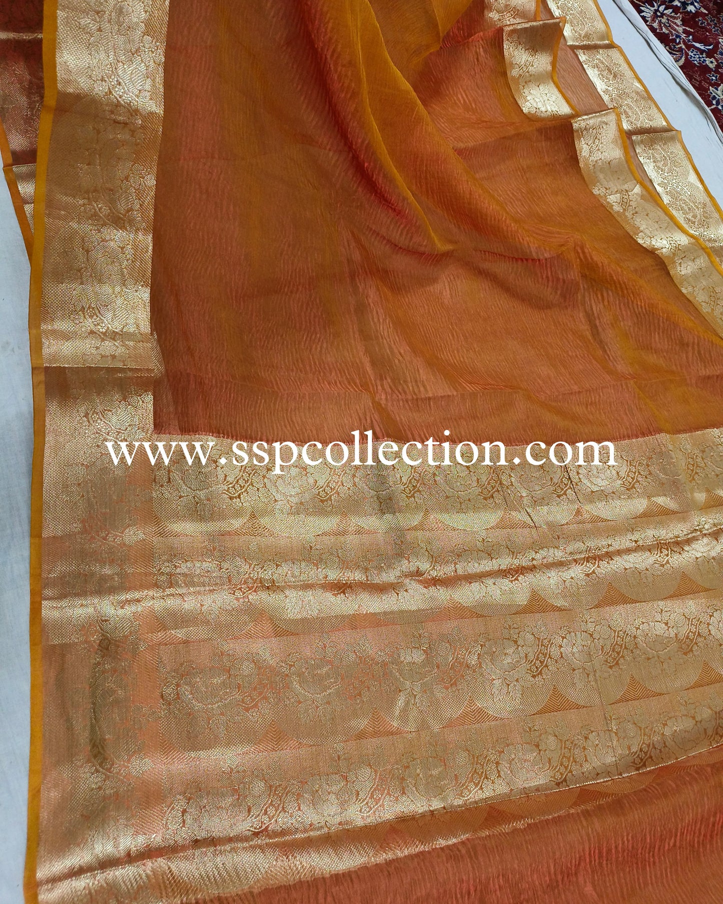 Dhoop-Chaao Pure Tissue Crush Banarasi Saree