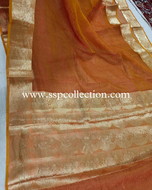 Dhoop-Chaao Pure Tissue Crush Banarasi Saree