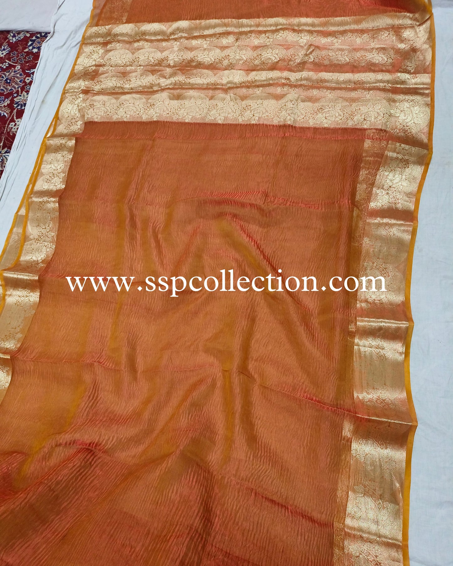 Dhoop-Chaao Pure Tissue Crush Banarasi Saree