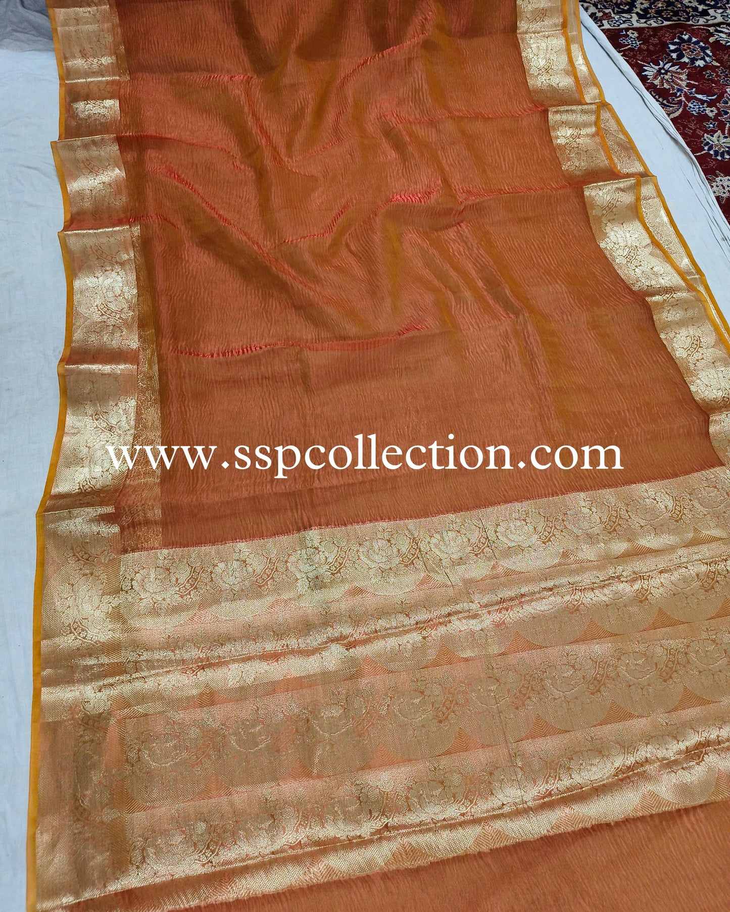 Dhoop-Chaao Pure Tissue Crush Banarasi Saree