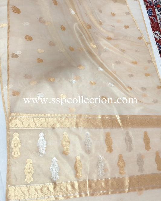 Gold Pure Tissue Silk Banarasi Saree