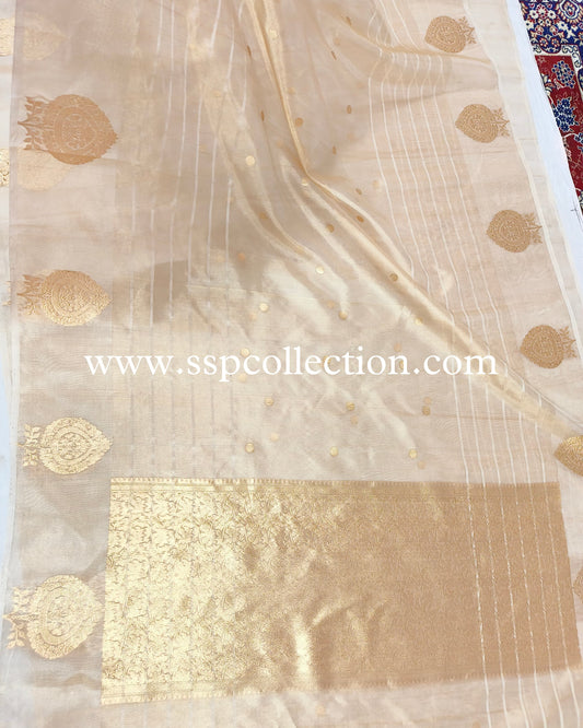 Gold Pure Tissue Silk Banarasi Saree