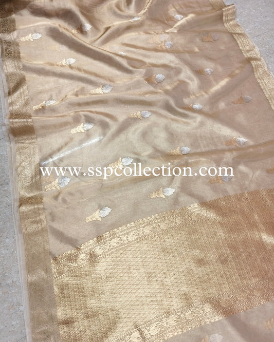 Gold Pure Tissue Silk Banarasi Saree