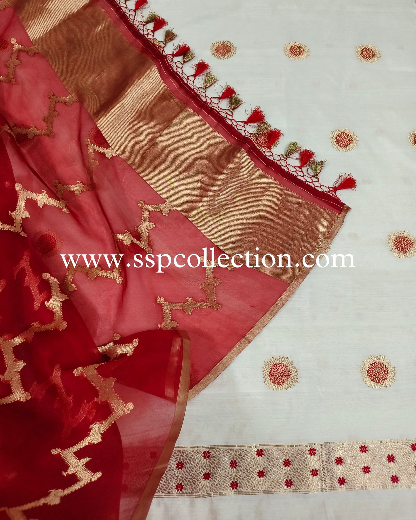 Contrast Handwoven Pure Banarasi Suit