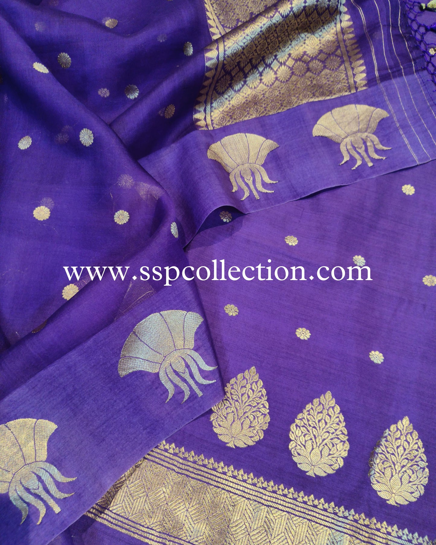 Purple Pure Handwoven Banarasi Suit