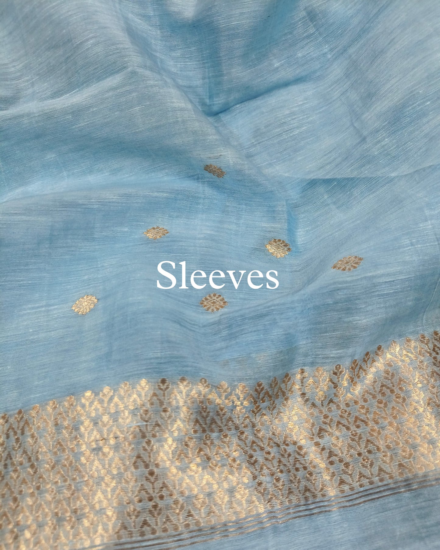 Light-Blue Pure Handwoven Banarasi Suit