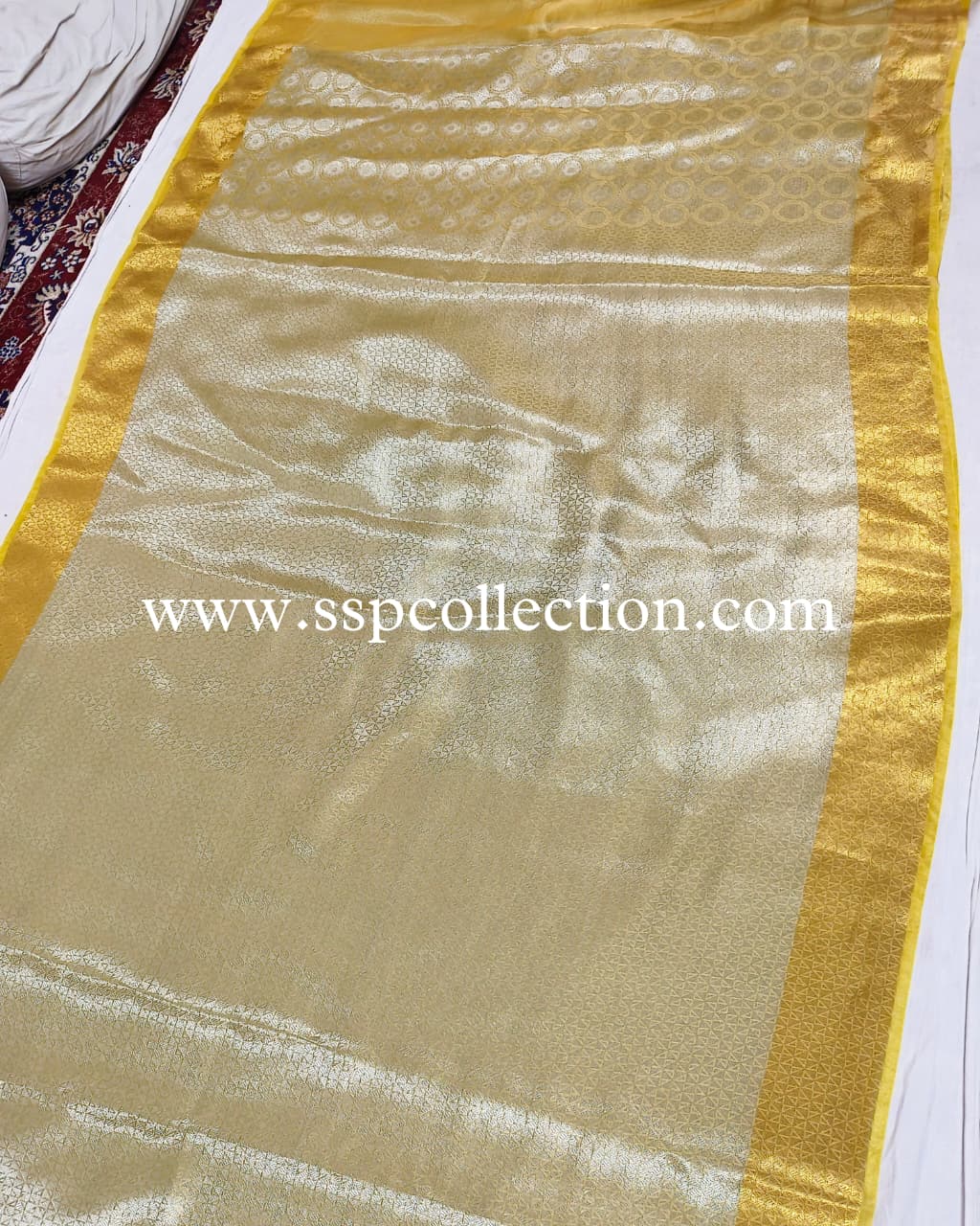 Yellow Pure Tissue Silk Tanchoi Brocade Banarasi Saree