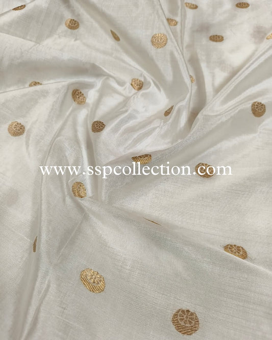 Dyeable Pure Mango Silk Banarasi Fabric
