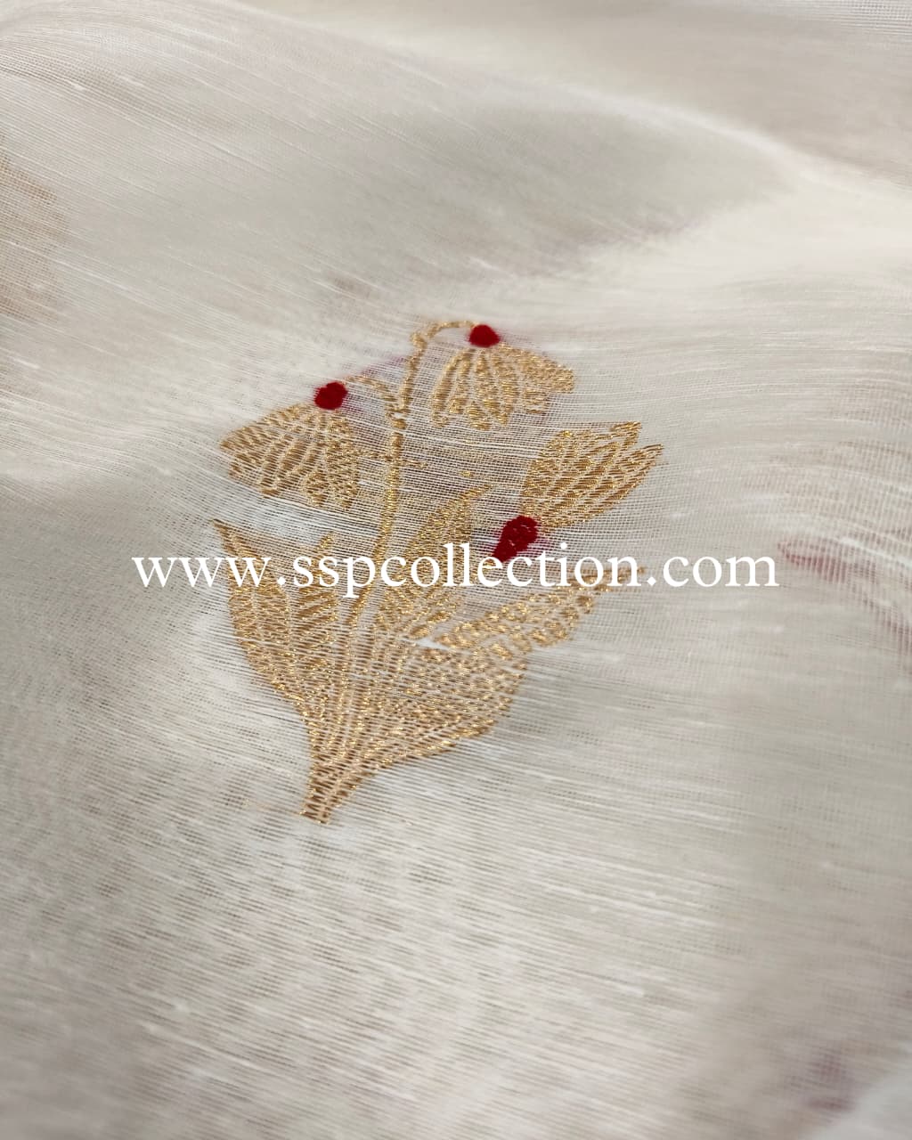 Dyeable Pure Linen Silk Banarasi Fabric