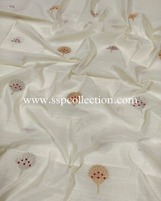 Dyeable Pure Chiniya Silk Banarasi Fabric