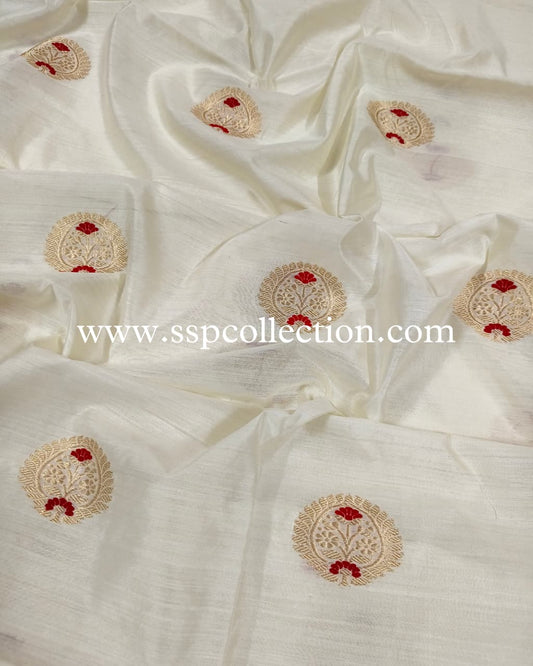 Dyeable Pure Chiniya Silk Banarasi Fabric
