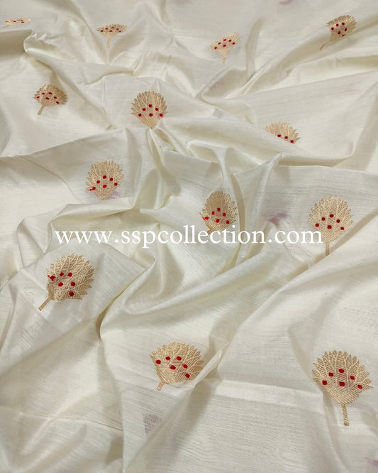 Dyeable Pure Chiniya Silk Banarasi Fabric