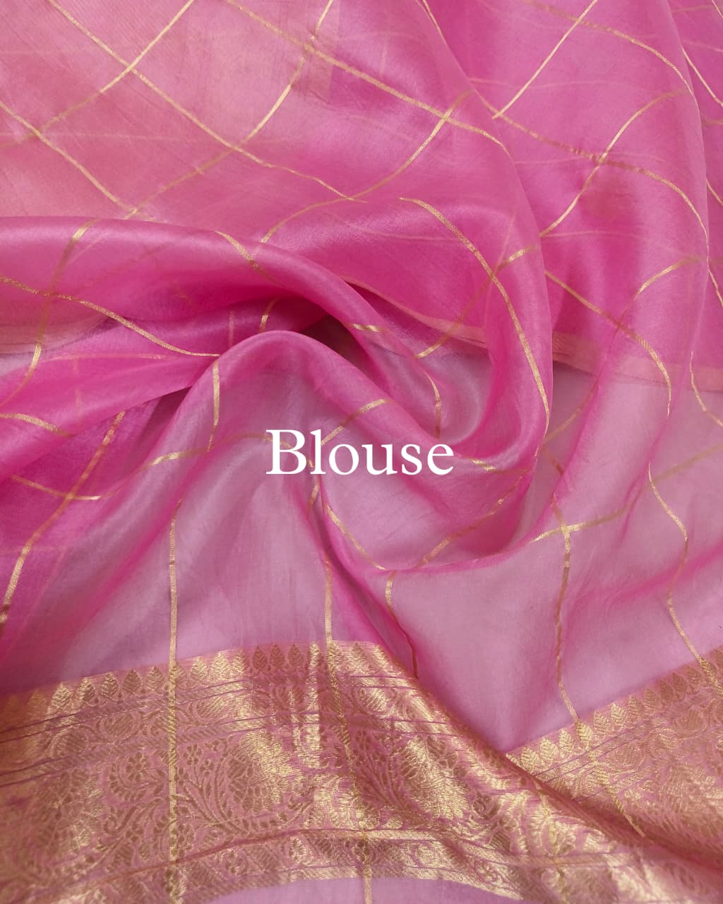 Light-Pink Pure Kora Silk Banarasi Saree