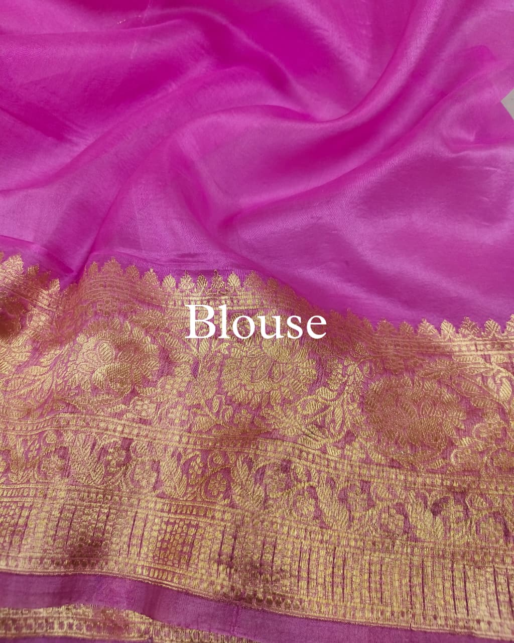 Orchid-Pink Pure Kora Silk Banarasi Saree