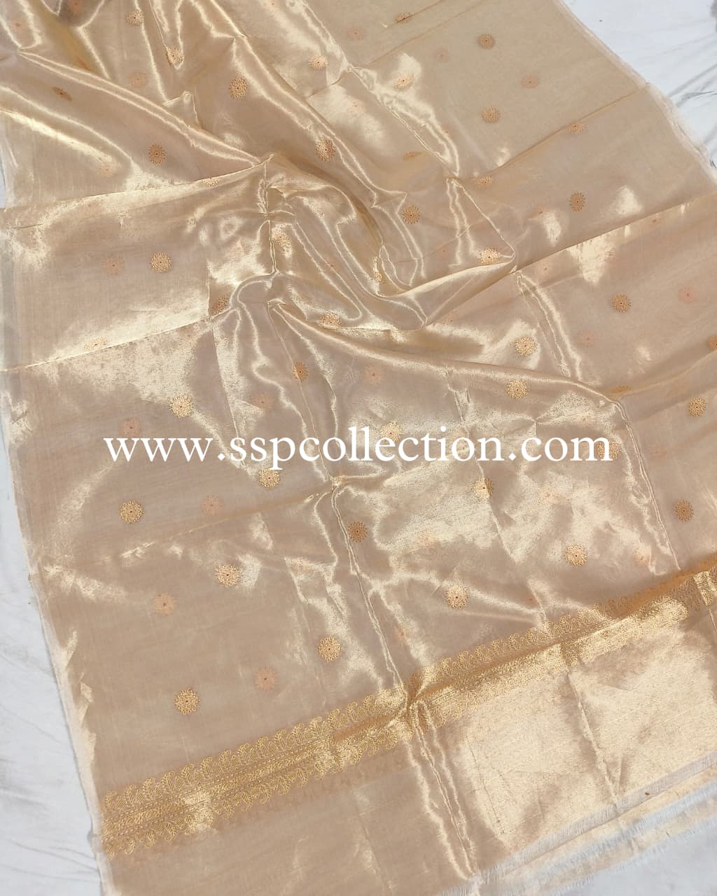 Gold Pure Tissue Silk Banarasi Dupatta
