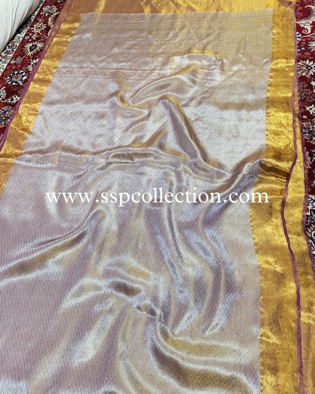 Purple Pure Molten Tissue Silk Brocade Banarasi Saree