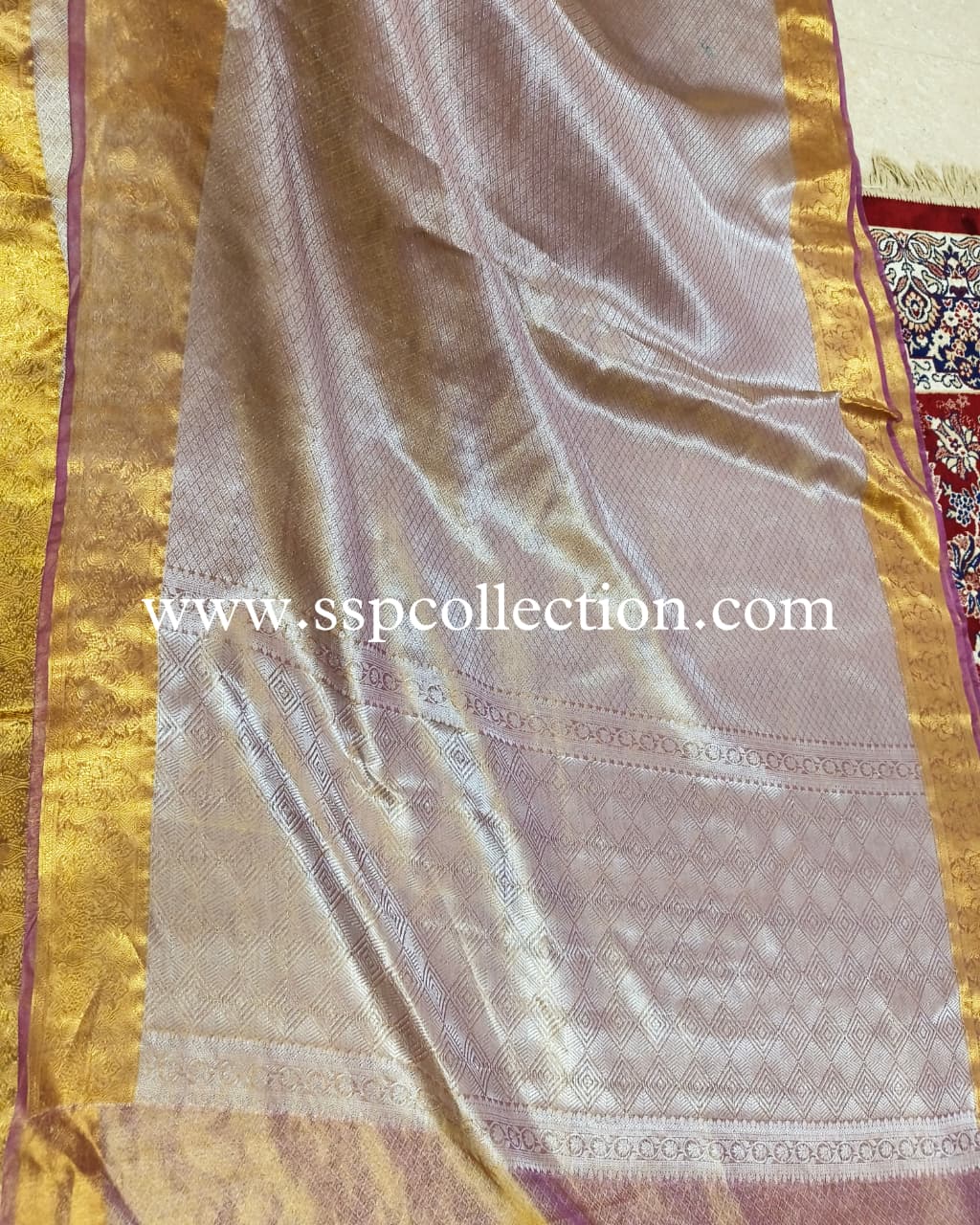 Purple Pure Molten Tissue Silk Brocade Banarasi Saree