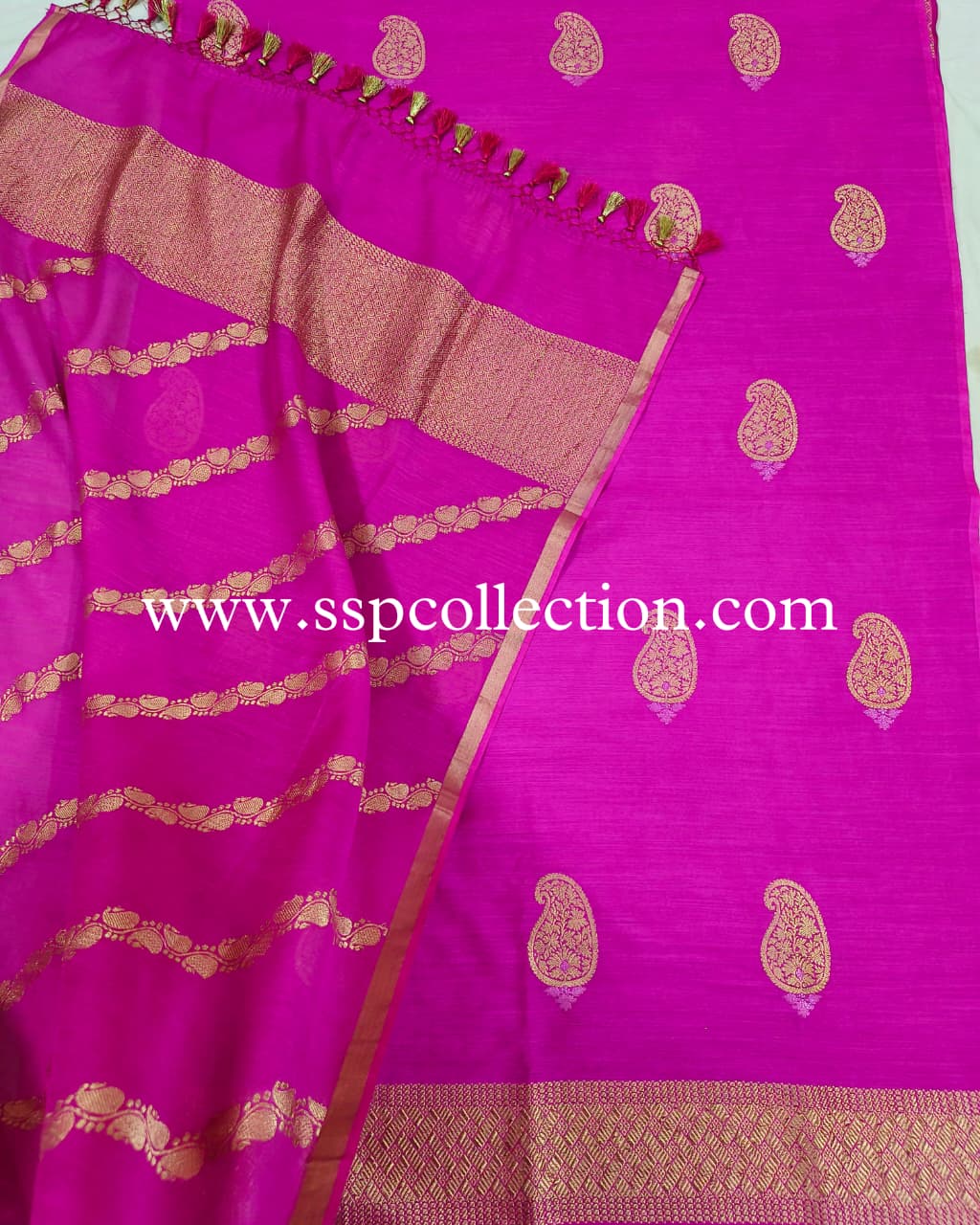 Pink Pure Moonga Silk Banarasi Suit