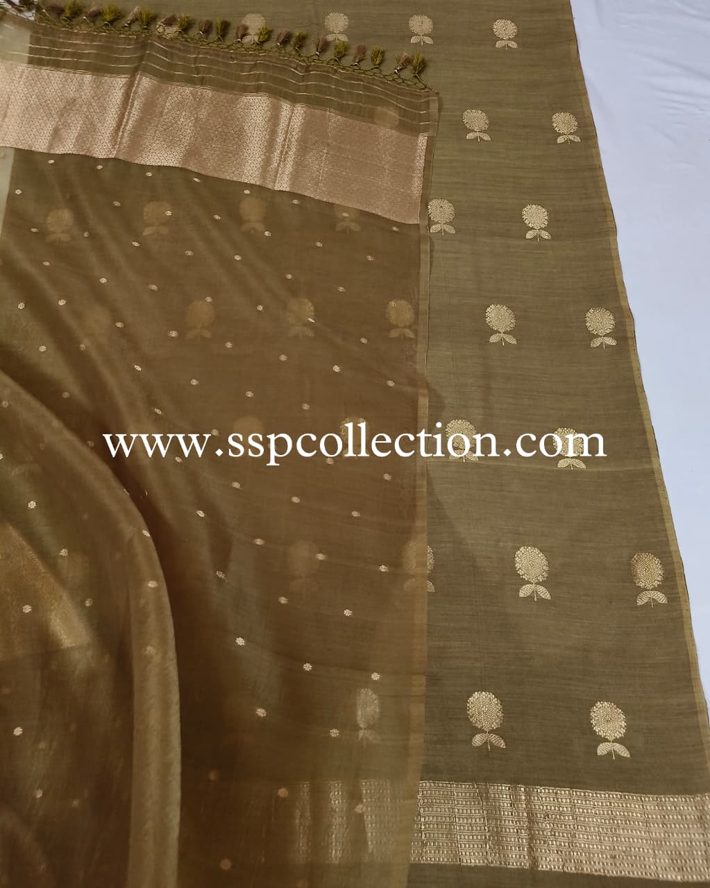 Mehndi-Green Pure Silk Banarasi Suit