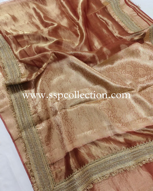 Bronze Banarasi Pure Tissue Silk Saree