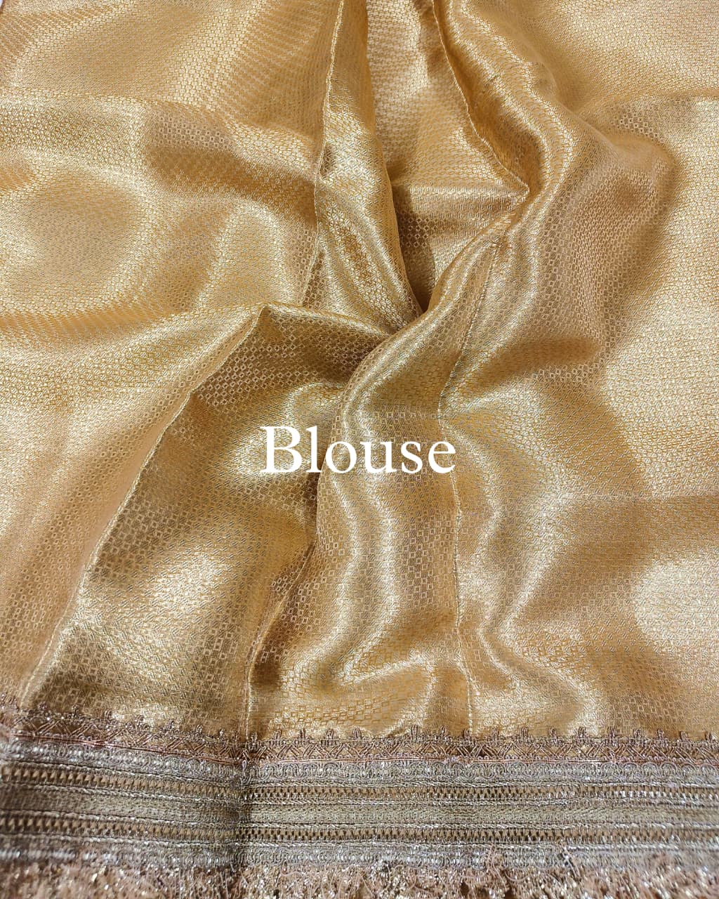 Yellow-Gold Banarasi Pure Tissue Silk Saree