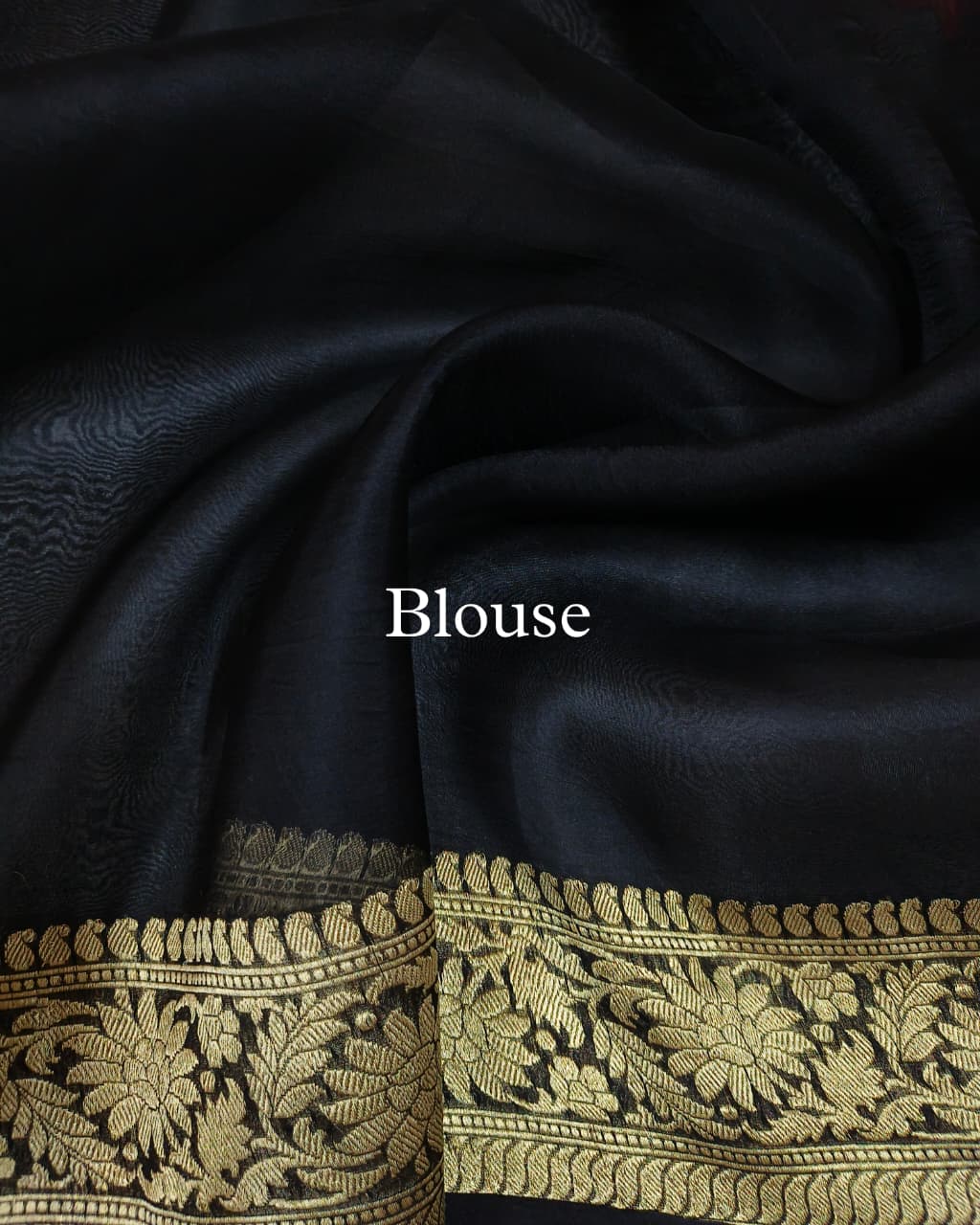 Black Pure Kora Silk Banarasi Saree