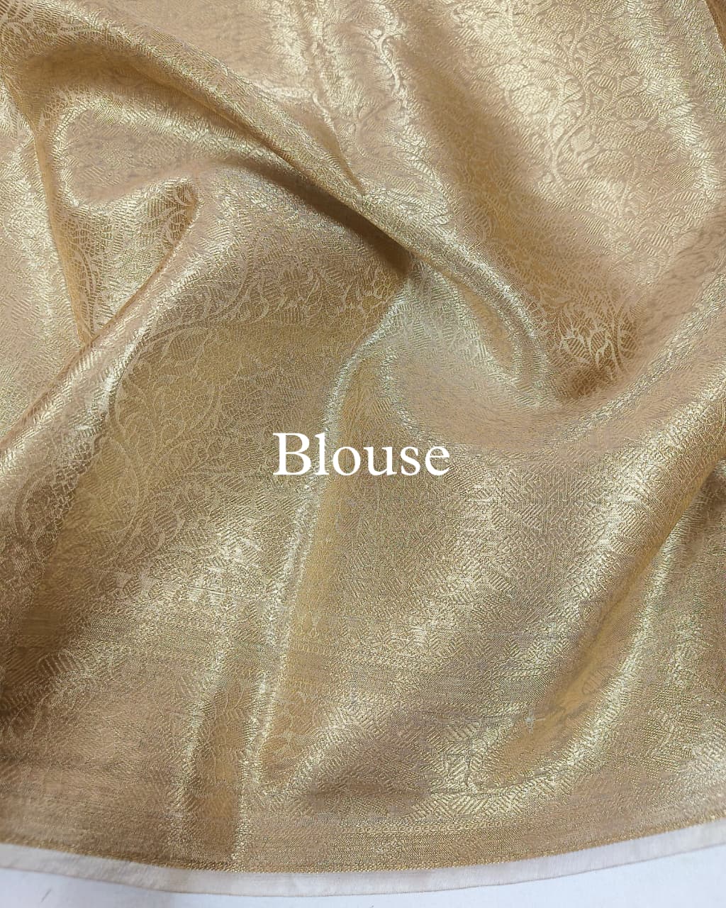 Golden Pure Molten Tissue Silk Brocade Banarasi Saree