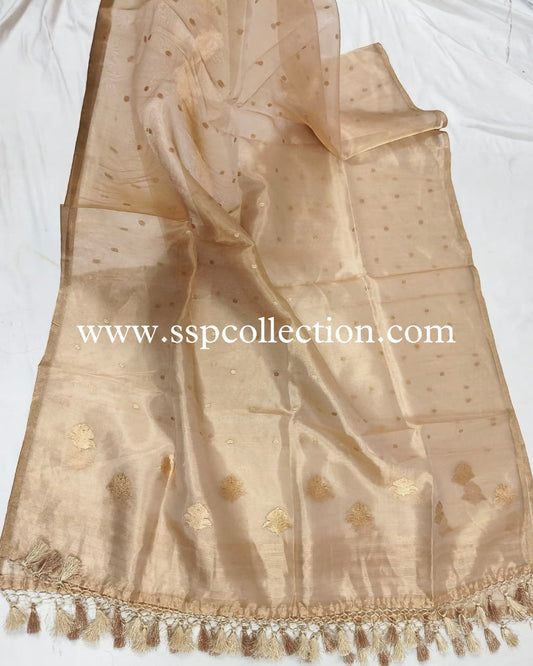 Gold Pure Tissue Silk Banarasi Dupatta