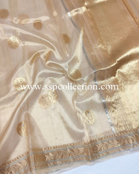 Golden Pure Tissue Silk Banarasi Saree
