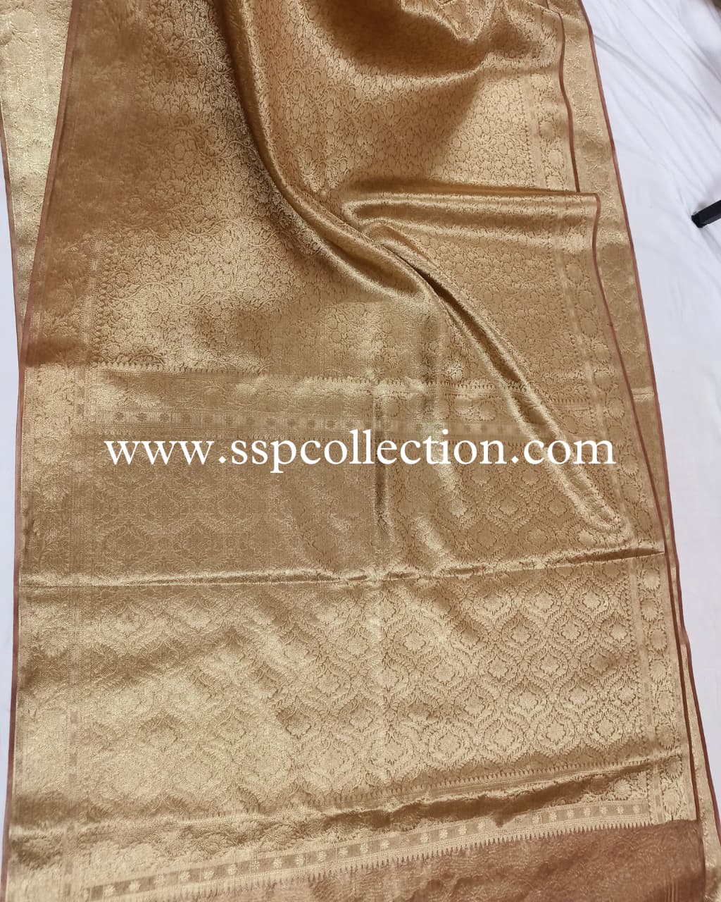 Dusty-Rose Pure Molten Tissue Silk Brocade Banarasi Saree