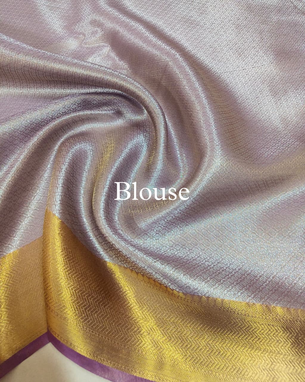 Lavender Pure Molten Tissue Silk Brocade Banarasi Saree