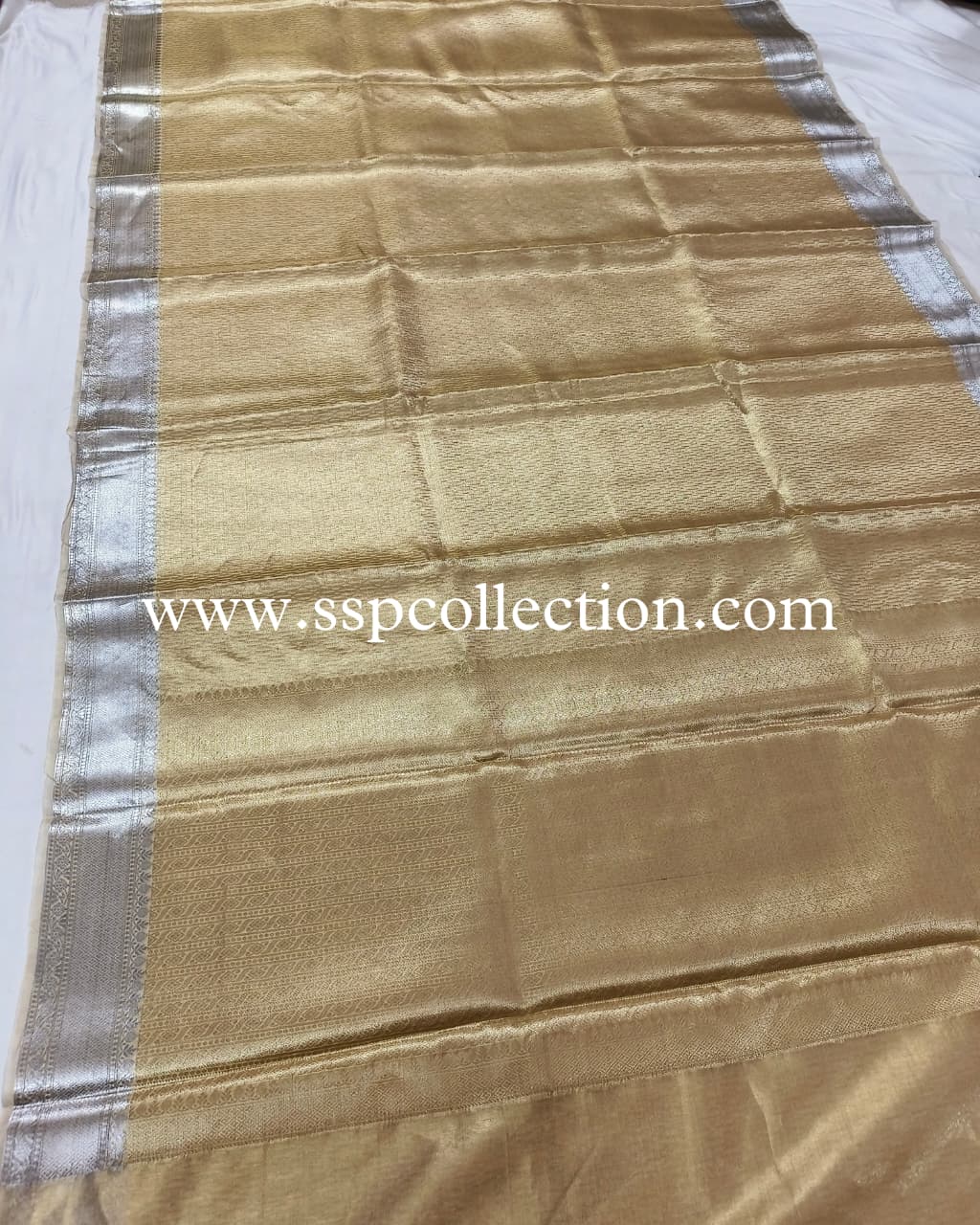 Gold-Silver Pure Tissue Silk Brocade Banarasi Saree