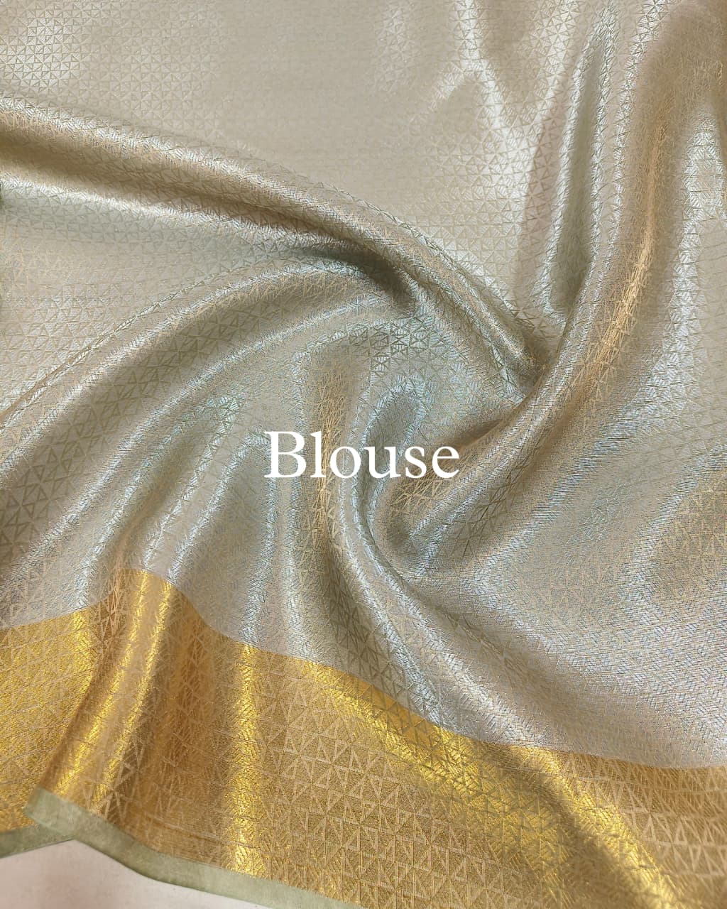 Sage-Green Pure Molten Tissue Silk Brocade Banarasi Saree