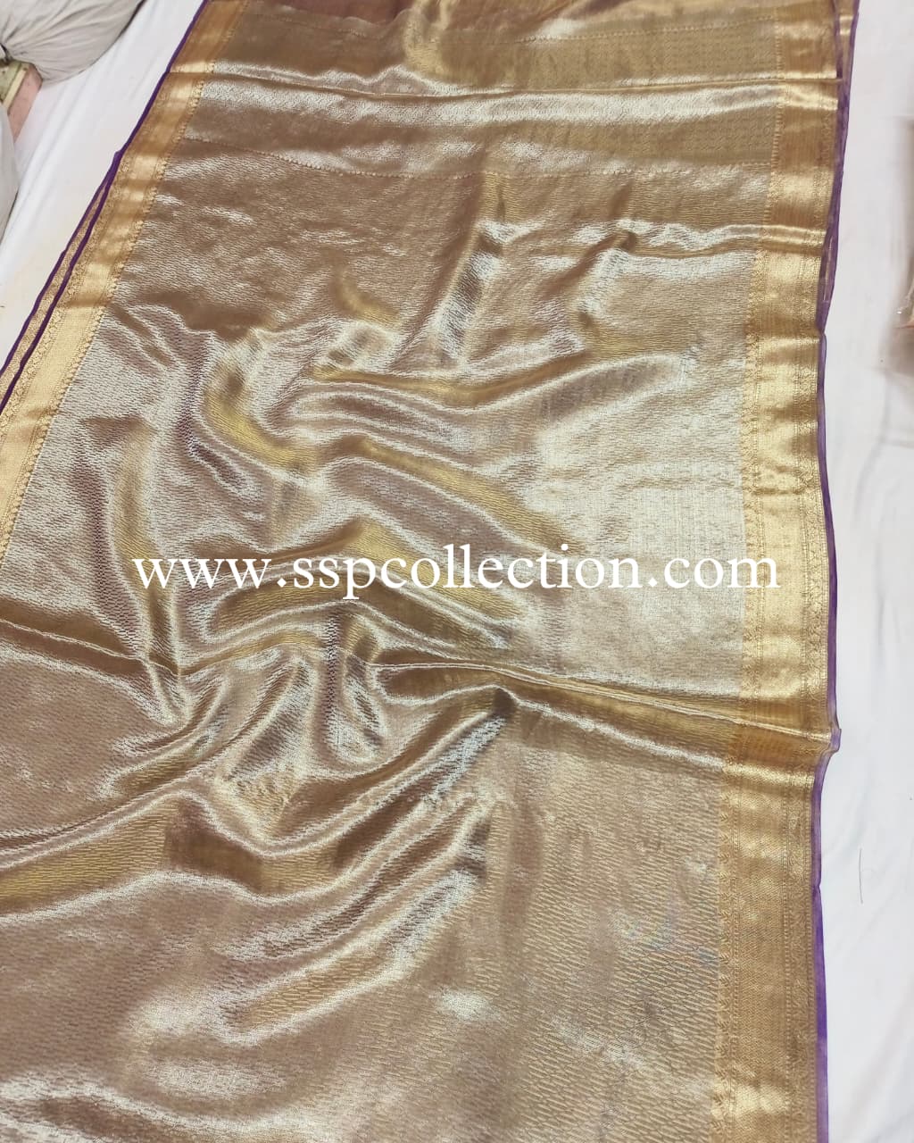 Purple Pure Molten Tissue Silk Brocade Banarasi Saree