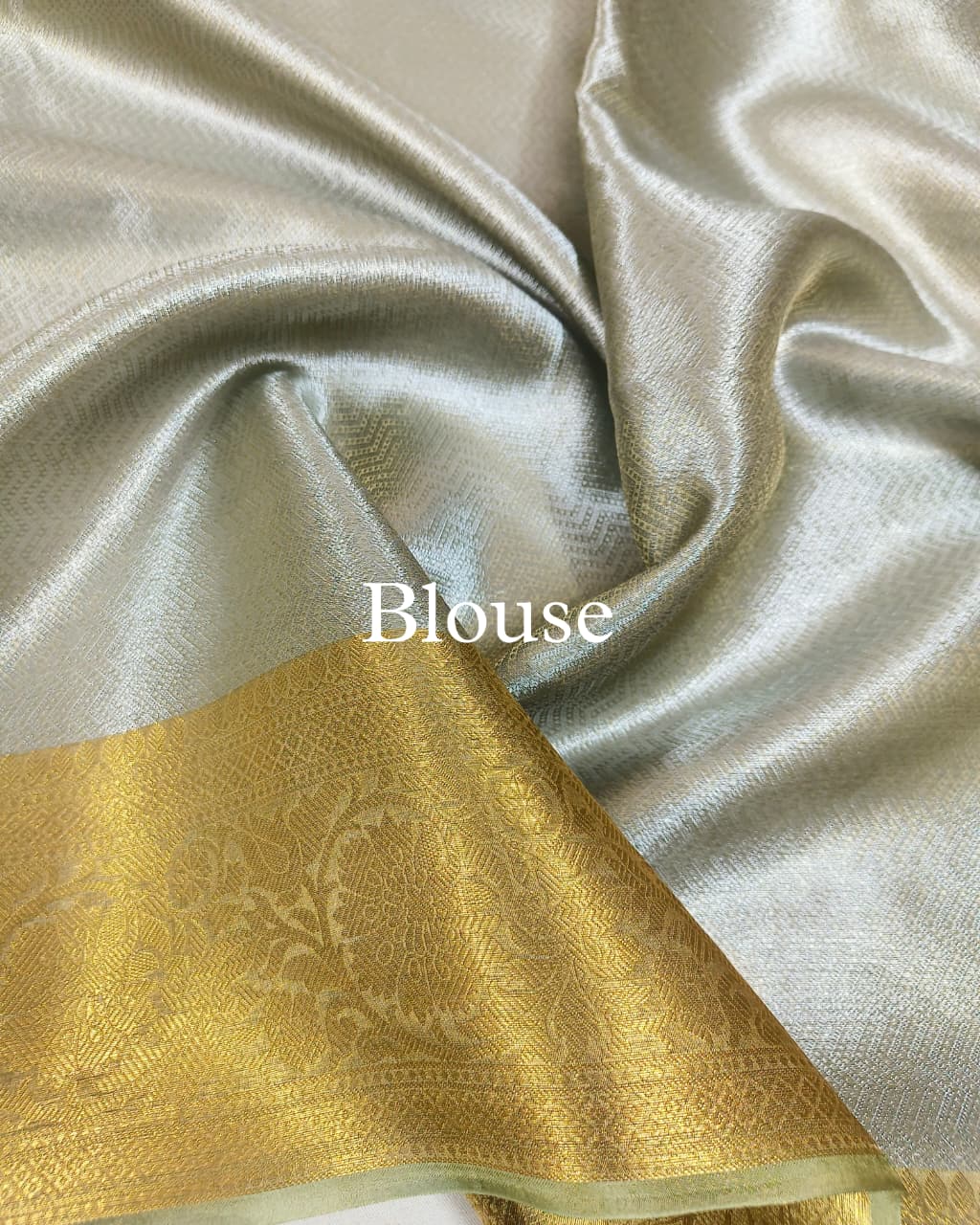 Pista-Green Pure Molten Tissue Silk Brocade Banarasi Saree