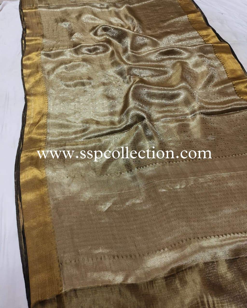 Black Pure Molten Tissue Silk Brocade Banarasi Saree