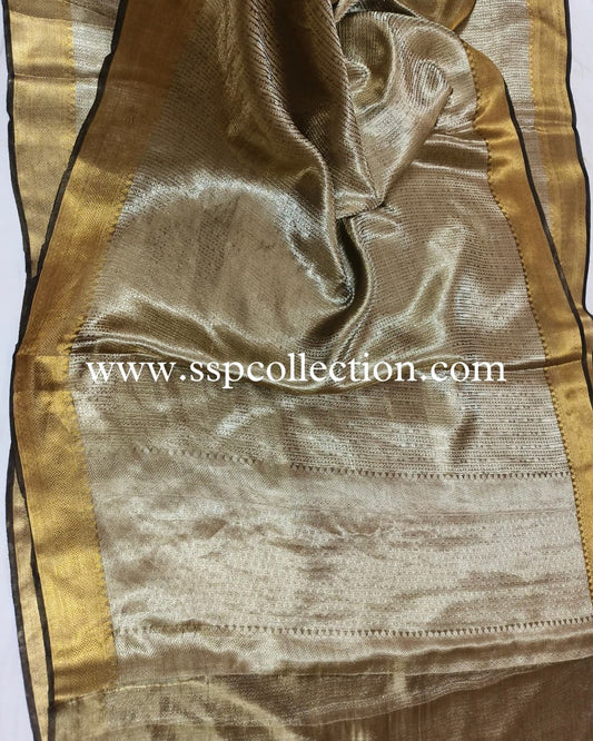 Black Pure Molten Tissue Silk Brocade Banarasi Saree