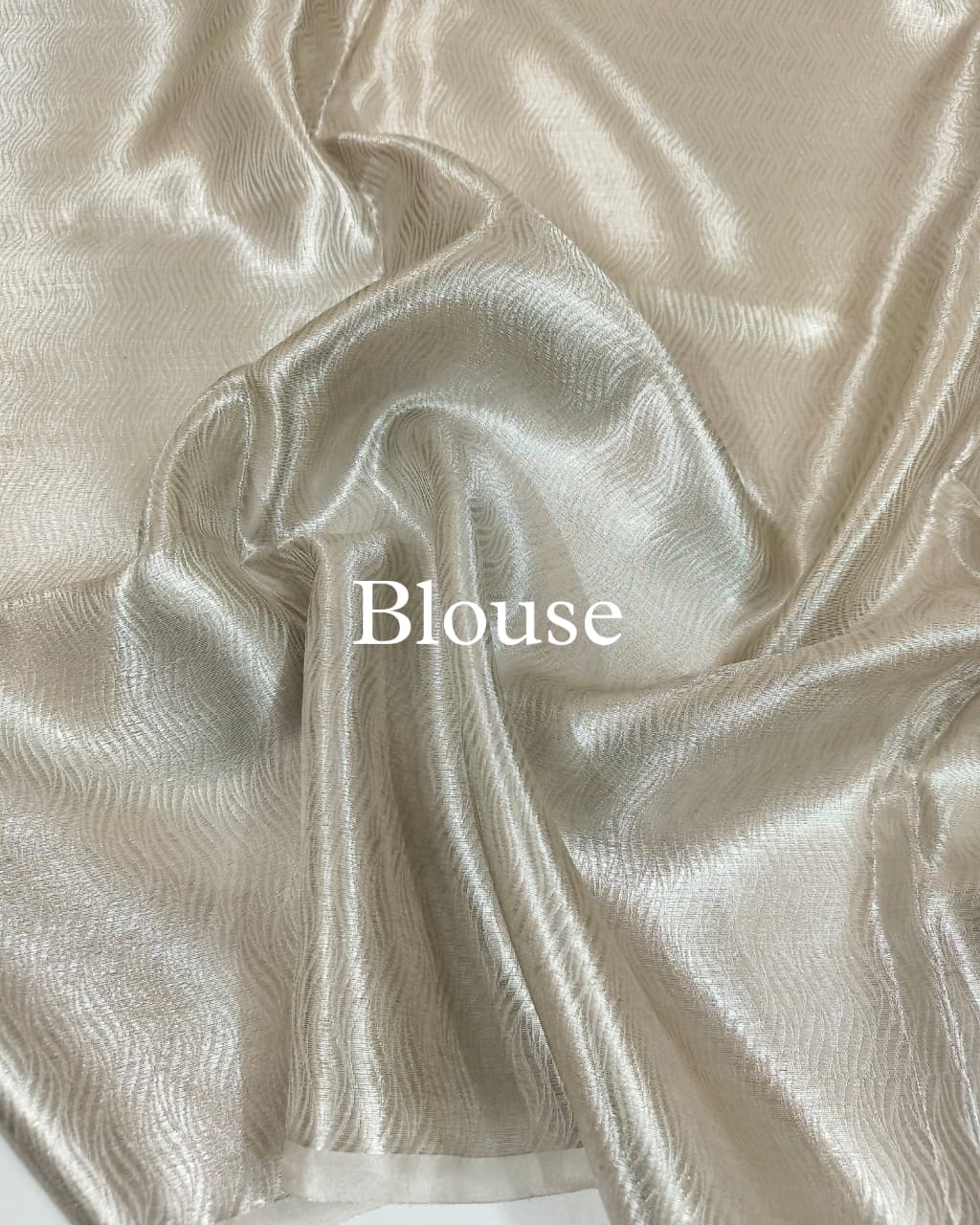 Silver Pure Molten Tissue Silk Brocade Banarasi Saree