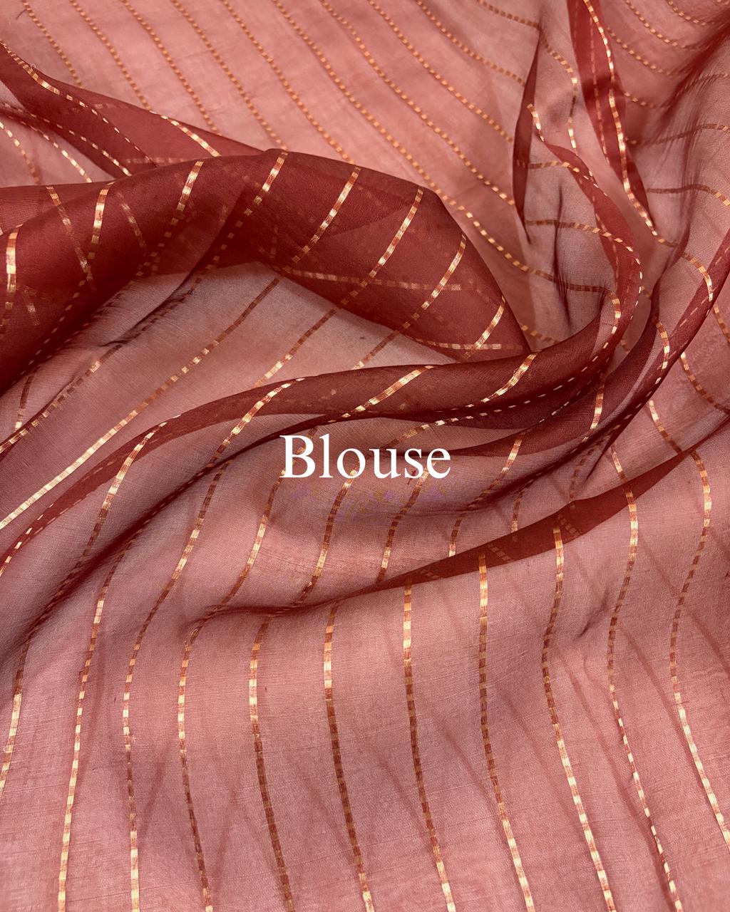 Maroon Pure Kora Silk Banarasi Saree