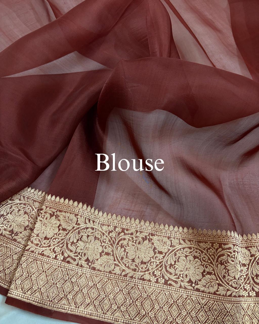 Maroon Pure Kora Silk Banarasi Saree
